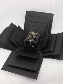 16件套红/蓝爆炸礼盒套装，惊喜礼物，照片盒，创意DIY剪贴簿相册配件，零食，情侣礼物，生日礼物，求婚/毕业/退休/新年派对装饰 - 黑金色 - 查看 5