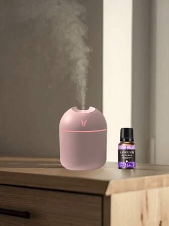 250ml Portable Mini USB Air Humidifier Aroma Essential Oil Diffuser, With Colorful Night Light, Aromatherapy Machine, Humidifier, For Travel, Office, Cars, Desk, Bedroom/1PCEssential Oil Diffuser+1pc Aromatherapy Essential Oil Festival Decoration Gifts Birthday Graduation