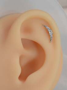 2 stuks roestvrijstalen oorpiercing-stud-oorbellen met kristal CZ-maan, schroefrug-studs, kraakbeen-helix-schelpoorbellen voor vrouwensieraden