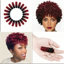 3 Packs 10 Inch Short Grey Curly Crochet Hair For  8MM Gray Crochet Hair Braids Synthetic Braiding Hair Extensions For DIY Mohawk Afro Braided Wigs Christmas Date, Holiday, Birthday Gift ﻿ - 1B/BUG - 查看 6