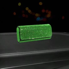1 pièce Étui à lunettes décoratif avec strass, boîte de rangement pour lunettes