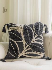 1PC Flower Cluster Velvet Embroidery Throw Pillow Cover, Suitable For Indoor Decor, Applicable For All Seasons Pillow Case Without Insert