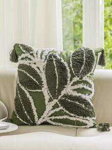 1PC Flower Cluster Velvet Embroidery Throw Pillow Cover, Suitable For Indoor Decor, Applicable For All Seasons Pillow Case Without Insert