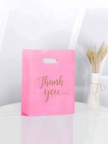 20/50 件/包派对礼品购物手提袋，印有“谢谢”字样，圣诞节 - 粉色 - 查看 2