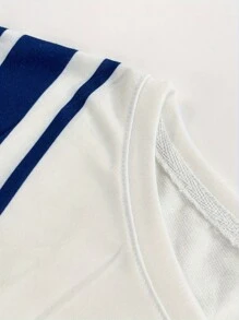 European And American Style Men's Casual Short Sleeve Round Neck T-Shirt Set, Geometric Print Design, Short Sleeve T-Shirt Top With Casual Long Pants Set