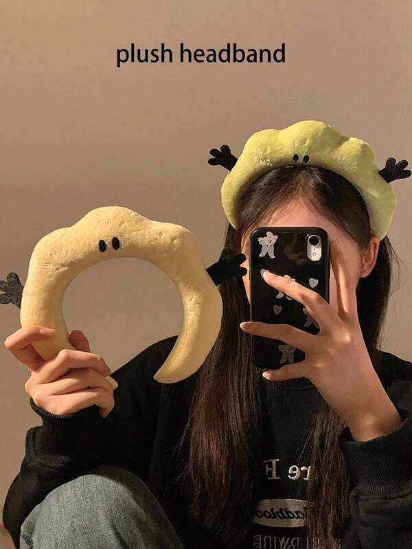 1pc No-Crease Funny Plush Headband