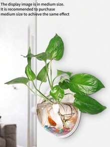 1PC Transparent Wall Hanging Planter, Green Orchid Planter With Patch, Rustic Style Simple Wall Planter, Hydroponic Wall-Mounted Fish Tank Creative Wall Decorations, Living Room Dining Room Bedroom Wall Hangings