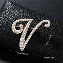 26pcs Pearl Letter Brooch Pins, Vintage Clothing Decorative Accessories, Anti-Slip Fastener Accessory
