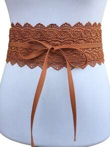 1pc Women's Lace Tie-Up Belt Wide Cinch Waistband Halloween Valentine's Day Summer, School