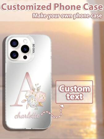 1pc Customized IMD Laser Phone Case, White TPU+PC Soft-Hard Combination, Compatible With Apple, OPPO Phones,Customized Phone Cases,Easy Comfort