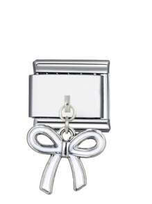 1 件 2025 情人节顶级时尚蝴蝶结、心形花朵流苏 DIY 意大利模块化魅力情侣手链不锈钢珠宝制作配件，适合节日礼物、派对、日常装扮