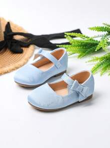 1 Pair Girl's Versatile Bow Decor Flat Shoes, Suitable For All Seasons - Blue - View 5