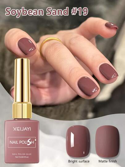 XEIJAYI 1支装 15毫升 大豆砂凝胶指甲油 秋冬糖果色 美甲半永久可卸甲油胶 节日礼物 DIY沙龙美甲设计装饰 嘉年华美甲