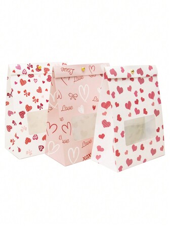 5 件/10 件情人节礼品袋、派对礼品袋，适合坚果、零食、糖果、小礼物、纪念品