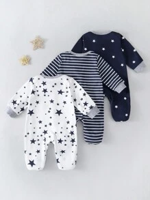 3 件套星星印花连脚裤
