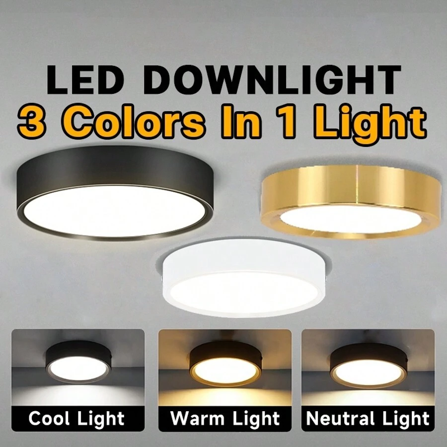 CANMEIJIA 1个可折叠LED嵌入式灯，220V，5W/10W/15W/25W，3种颜色可选，适用于客厅、厨房等室内空间