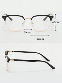 1 buc. Ochelari de inginerie retro cu jumătate de cadru pentru bărbați, cu ramă neagră pentru student în artă, fără machiaj, oglindă plată de 0 grade, ochelari de citit pentru produse electronice, potriviti pentru birou PC, viața de zi cu zi, ochelari de lectură, călătorii, petreceri etc.