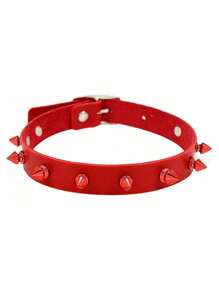 1 件朋克哥特式铆钉红色颈链性感项链，适合女性日常派对穿着、圣诞派对、创意生日、情人节、狂欢节礼物 - 紅色 - 查看 26