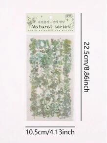 6入組菊花、葉子和玫瑰圖案寵物貼紙,幸運和療愈系列,用於裝飾筆記本、日記和平板電腦 - 彩色 - 查看 2