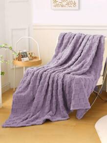 Queen Size Fleece Blanket For Bed - Soft Cozy Fleece Tufted Blanket, Thick Warm Fleece Blanket For Winter, Suitable For Christmas And New Year Gifts (200x220cm) - 紫色的 - 查看 3