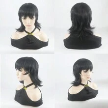 Black Pixie Wigs Short Curly Wigs Pixie Cut Wig For Women Short Black Natural Wavy Synthetic Hair Wig