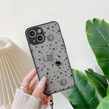 Apple 2pcs Black & White Galaxy Design Acrylic Phone Case Compatible With Iphone Compatible With IPhone 11,IPhone 13,IPhone 14 Pro Max