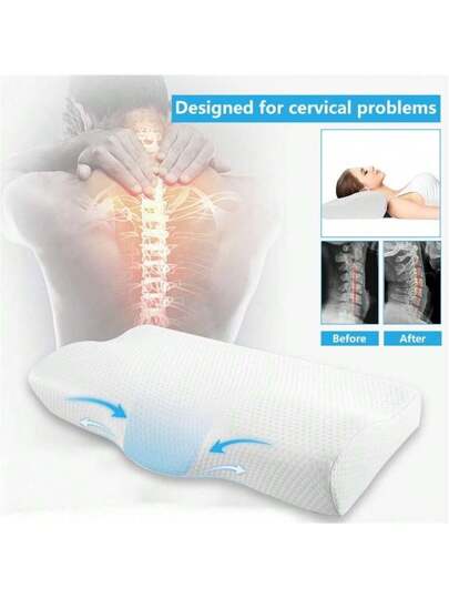 Neck Pillows Sleeping,Memory Foam Pillow,Bed Pillow,Slow Rebound Zachte Memory Sleeping Relax The Cervical Com Tafel view 3