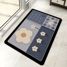 Floral Bathroom Absorbent Rug, Water Absorbent Mat, Quick Dry Non-Slip Doorway Mat, Foot Pad, Bathroom Kitchen Carpet, Outdoor Mat, Home Mat Entryway Decor Bathroom Kitchen Decor