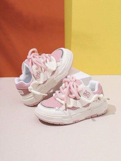 1 Pair Kids Thick Sole Platform Sneakers, Casual Shoes For Boys And Girls