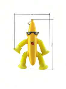[2-4pcs] Upgraded Wider Thicker Suction Cup Stretch Banana Man Toy, Versatile Extendable Decompression Toy, Multi-Color Pendant - Set Of 4 - View 8