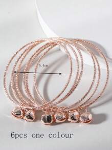 6 قطع أساور رائعة للأطفال من 3 إلى 10 سنوات بتصميم النجوم والأجراس المتداخلة، هدية عيد للأطفال