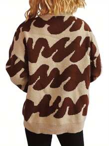 Women's Plus Size Sweater Long Sleeve Crew Neck Casual Knitted Pullover Streetwear