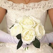 1 set contenente 12 pezzi di fiori di peonia finti in seta, 7 peonie in seta e 5 piante verdi, adatti per decorazioni per fidanzamenti, matrimoni, casa e cucina
