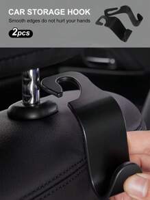 2pcs Car Seat Back Hook - Black - View 3