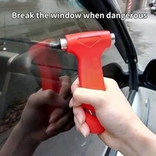 Martillo de coche 2 en 1 - Accesorios para vehículos - Artículos de viaje esenciales