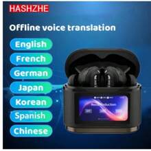 An AI-Translated Headset That Supports 144 Languages, Features Noise Cancellation, Touchscreen Display, Sleep Aid, Long-Lasting Battery, Wireless Connectivity, Call Control, Clear Microphone, Rechargeable Lithium Polymer Battery, Semi-Open Ear Muffles For Travelers And Business People.