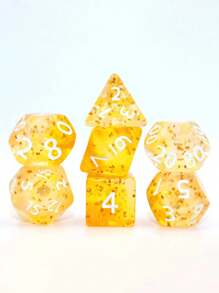 7-Piece Set Of Running Group Dice Game 20-Sided Dice Digital Dice Sieve Table Game Accessories Multi-Sided Dice - Multicolor - View 8