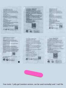 24 piezas de uñas postizas cuadradas cortas con patrón de hojas de arce de otoño e invierno, decoración de uñas dulce, adecuado como regalo DIY para amigos - Multicolor - Ver 6