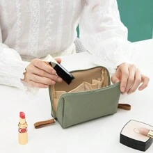 1 件便携式旅行化妆包、珠宝洗漱包、女士化妆品袋、防水旅行收纳包、简约纯色化妆包、洗漱包、防水化妆包、大容量旅行收纳包夏季旅行、度假居家浴室装饰节日化妆品收纳浴室配件返校