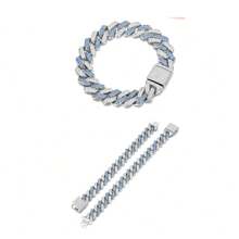 2 pièces/set Style hip-hop mode européenne et américaine Bracelet et montre à quartz pour femmes, cadran orné de strass avec chiffres romains, bracelet en acier inoxydable