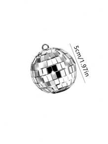10pcs/20pcs Disco Balls Ornaments, Hanging Mini Disco Balls, Silvery Glass Bright Reflective Hanging Ball Ornament, 70s Disco Party Decor, Home Hanging Decoration Ornaments, Perfect For Holiday Parties And Events Backdrop - Silver - View 8