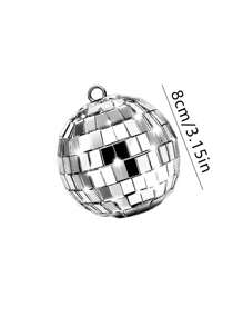 10pcs/20pcs Disco Balls Ornaments, Hanging Mini Disco Balls, Silvery Glass Bright Reflective Hanging Ball Ornament, 70s Disco Party Decor, Home Hanging Decoration Ornaments, Perfect For Holiday Parties And Events Backdrop - Silver - View 10