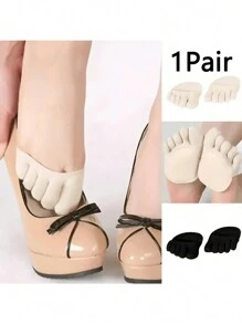 1/2pairs Women's Anti-Blister Half-Palm Five-Toe Socks, Half-Size Pads For Breathable High Heels, Invisible Forefoot Socks Split-Toe High Heels Socks, Non-Slip, Sweat-Absorbent, Breathable And Ventilated, Including Soft Pads For High Heels, Ergonomic Design For Ultimate Comfort