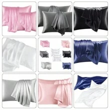 Satin Pillowcase Is Suitable For Hair And Skin Similar To Silk Pillowcase, Pillowcase Large Size 4-Piece Set-Satin Cooling Pillowcase With Envelope Seal