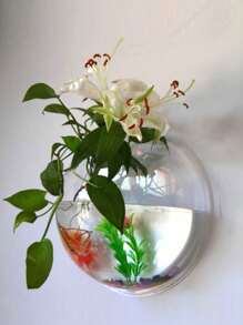 1PC Transparent Wall Hanging Planter, Green Orchid Planter With Patch, Rustic Style Simple Wall Planter, Hydroponic Wall-Mounted Fish Tank Creative Wall Decorations, Living Room Dining Room Bedroom Wall Hangings