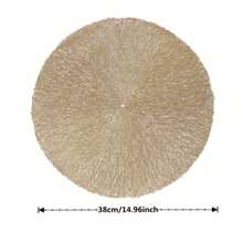 4/6pcs Western-Style Round Placemats - Heat-Resistant, Non-Slip, Waterproof, And Easy-To-Clean Table Mats For Home And Hotel Decor - Simple, Hollow, Bronzing Design For Coffee Tables And Dining Tables - Multicolor - View 2
