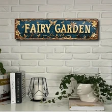 16"X4" Vintage Metal Tin Sign, Rustic Style, Suitable For Fairy Garden, Home, Bar, Garage Decor - All Season Multipurpose Hanging Plate - Multicolor - View 1