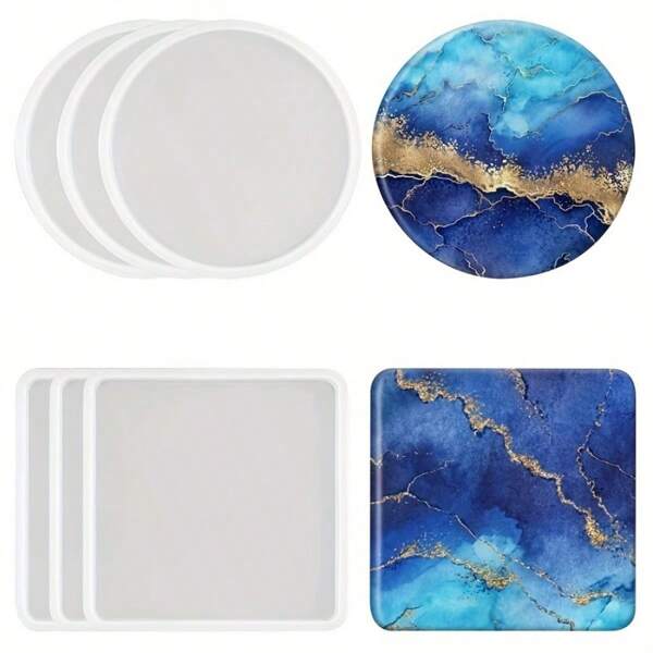 Thickened Round Coaster Resin Mold, Coaster Silicone Mold Epoxy, Coaster Mold Resin Casting, Epoxy Resin Mold DIY Resin Coaster Bowl Mat, Candle Holder, Home Decor