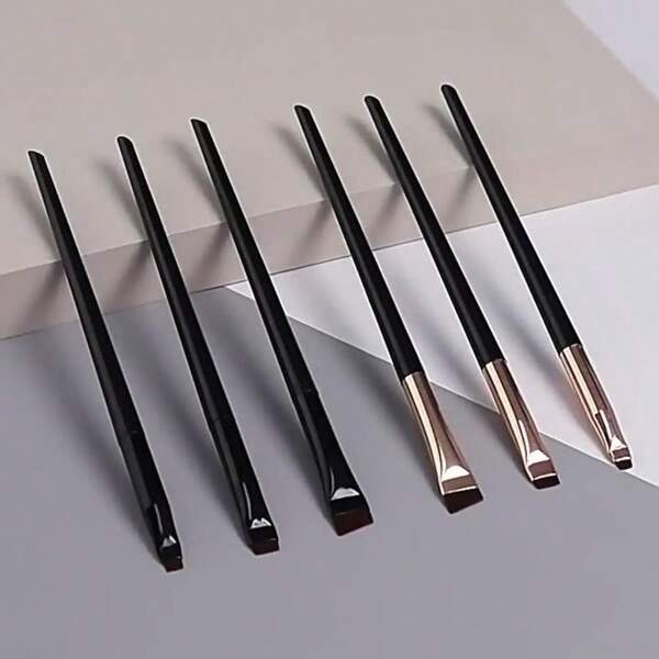 3 pacotes de pincéis delineadores Knife Edge, pincéis de sobrancelha angulares, pincéis delineadores, lápis de sobrancelha ultrafinos, preenchimentos de sobrancelhas, pincéis de maquiagem