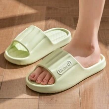 Women's Letter Design Slippers, Casual Open Toed Soft Soled Shoes, Comfortable Slippers